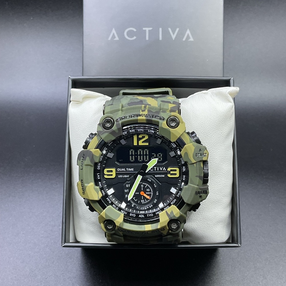 Activa by Invicta Green Camouflage Digital Watch